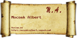 Mocsek Albert névjegykártya