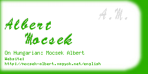 albert mocsek business card